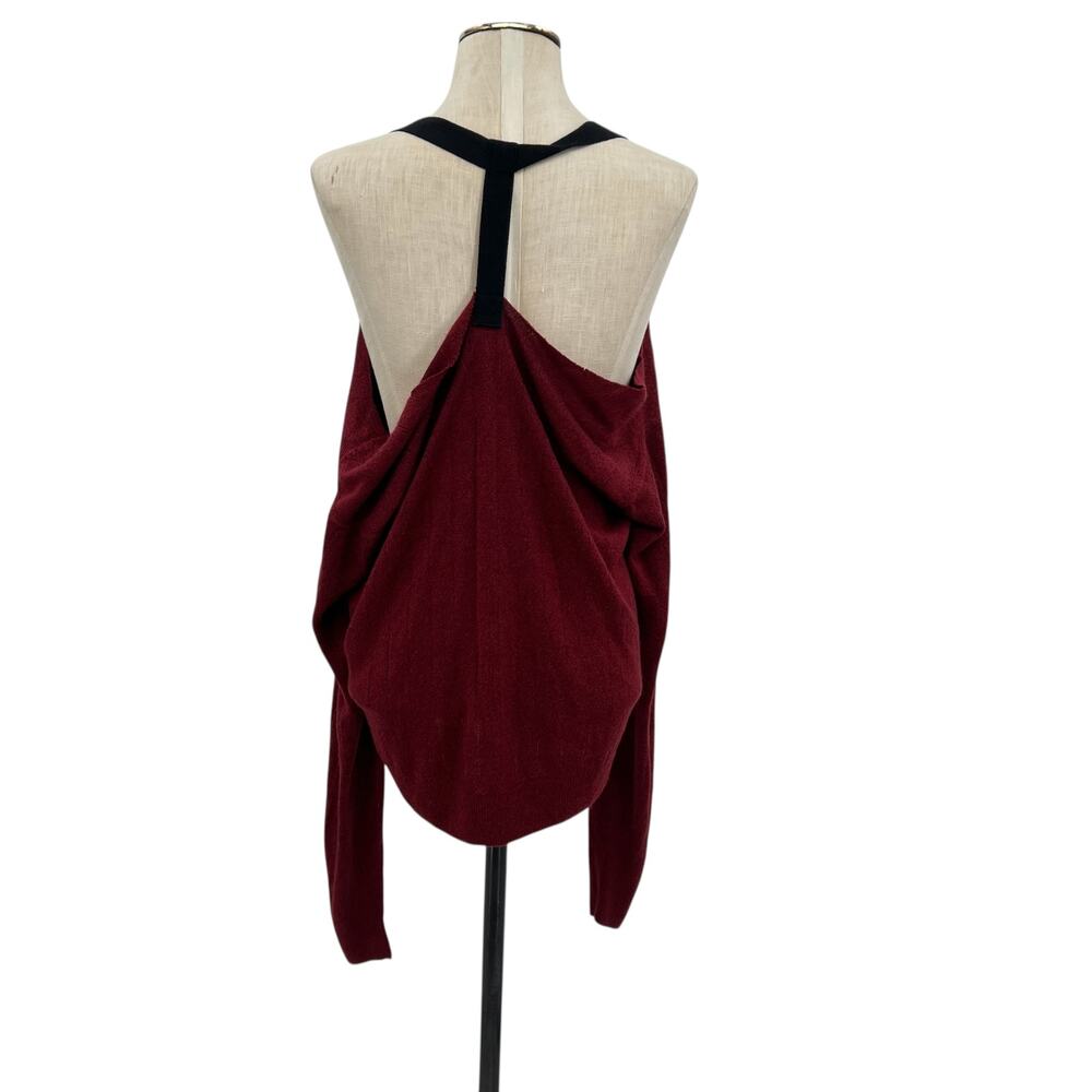 Furst of a Kind‎ Sweater Cold Shoulder Harness Buckle Red One Size - Picture 10 of 11